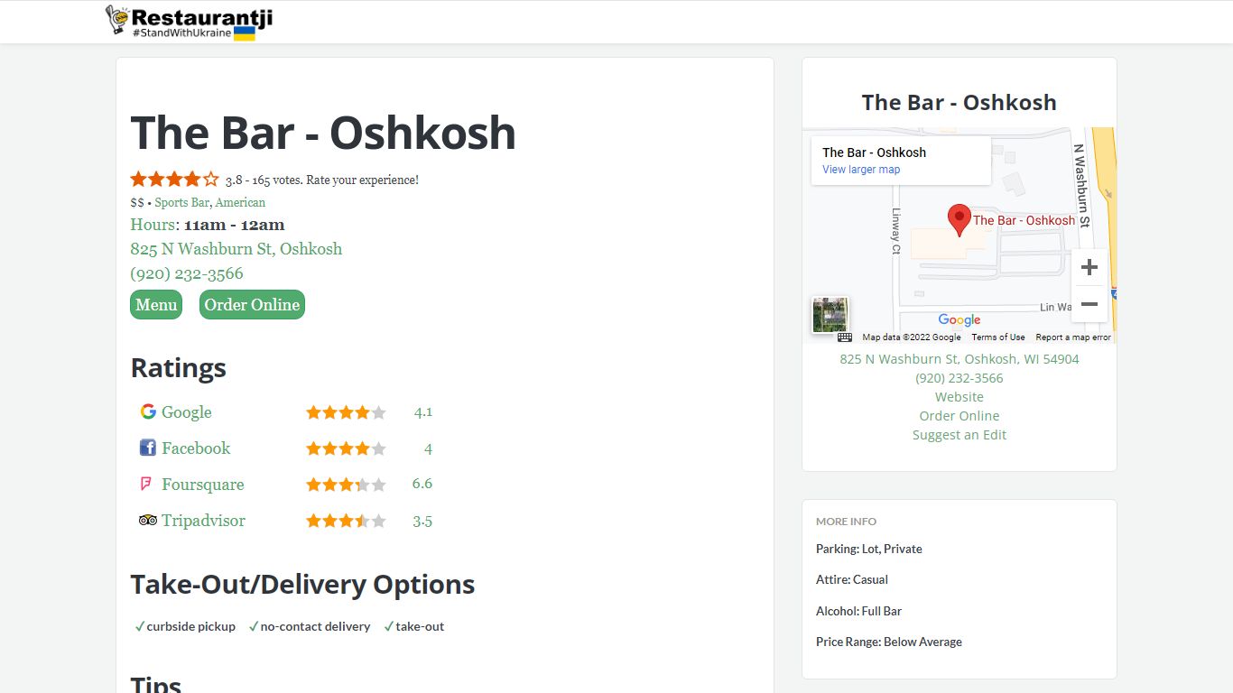 The Bar - Oshkosh Oshkosh, WI 54904 - Restaurantji